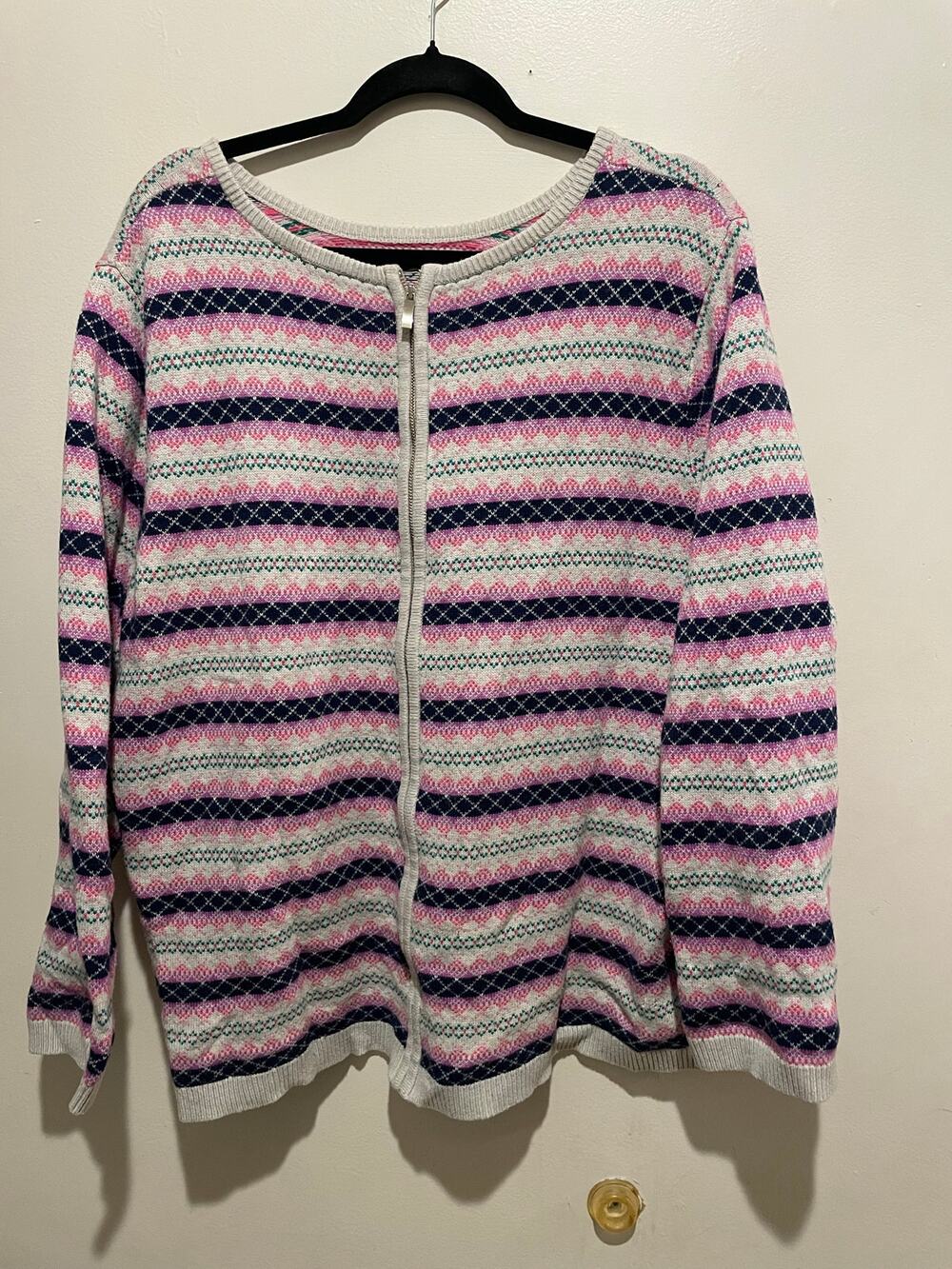 Talbots full zip multicolored long sleeve cardigan size 3X